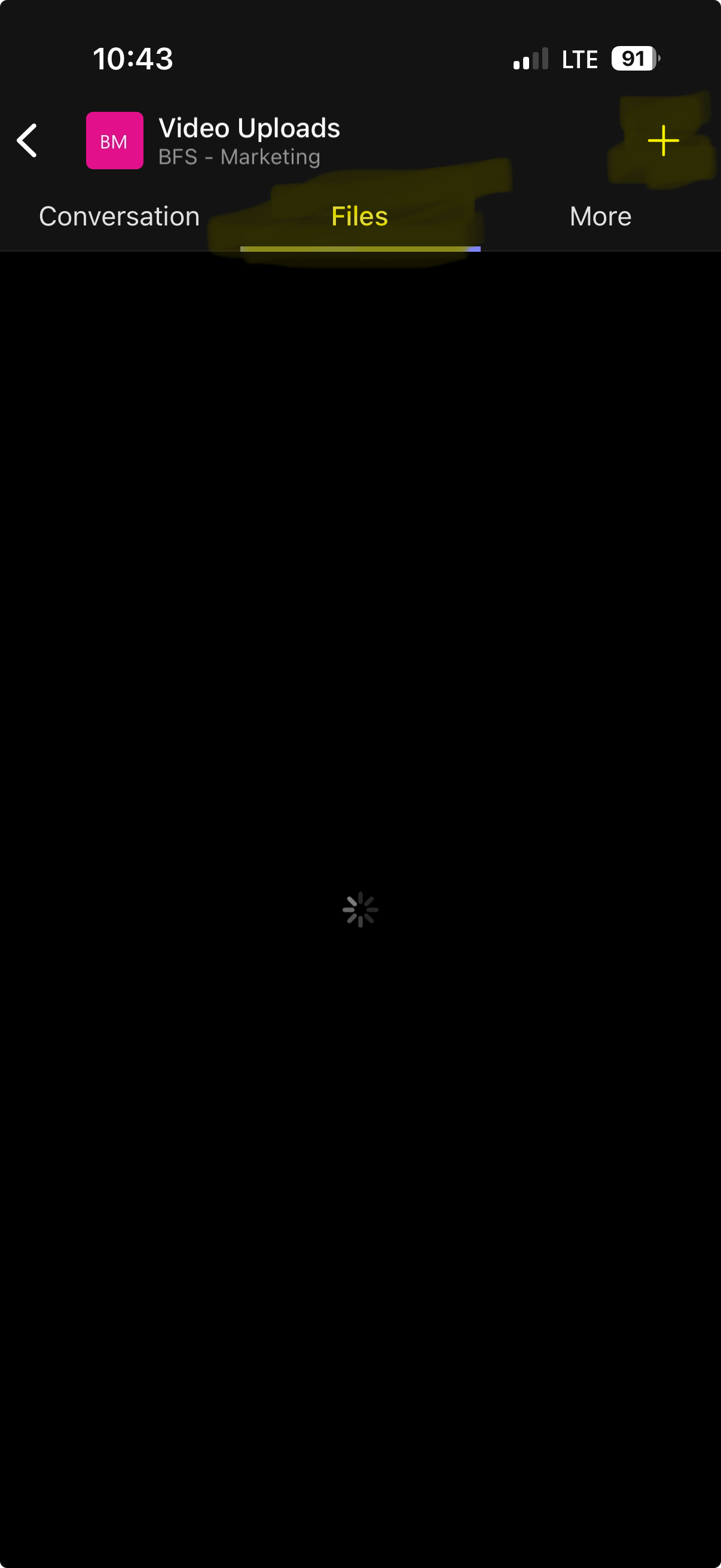 Files tab with upload button